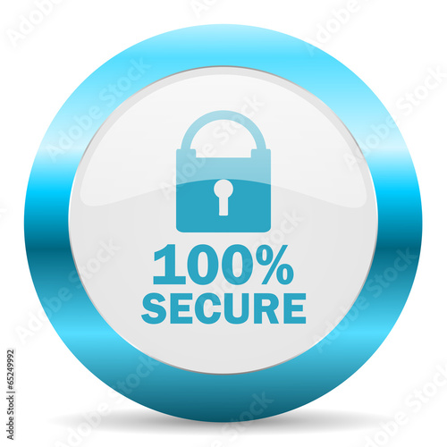 secure blue glossy icon