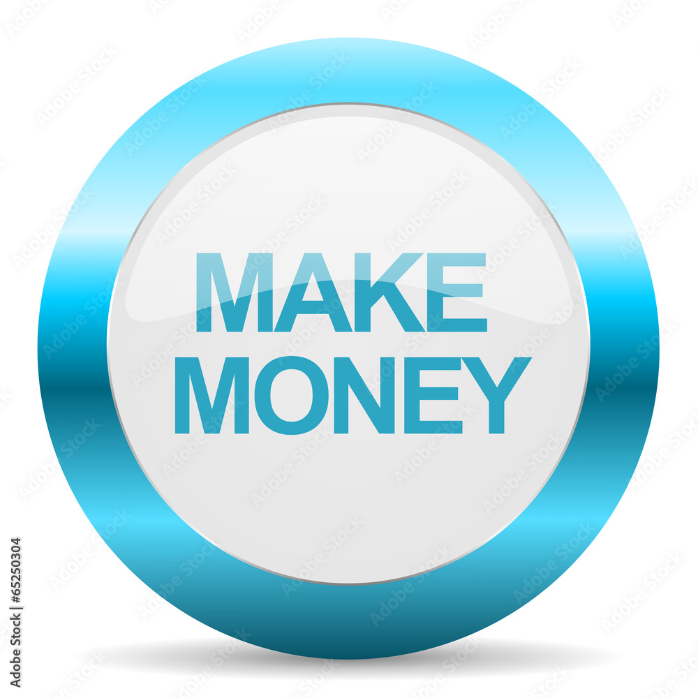 make money blue glossy icon