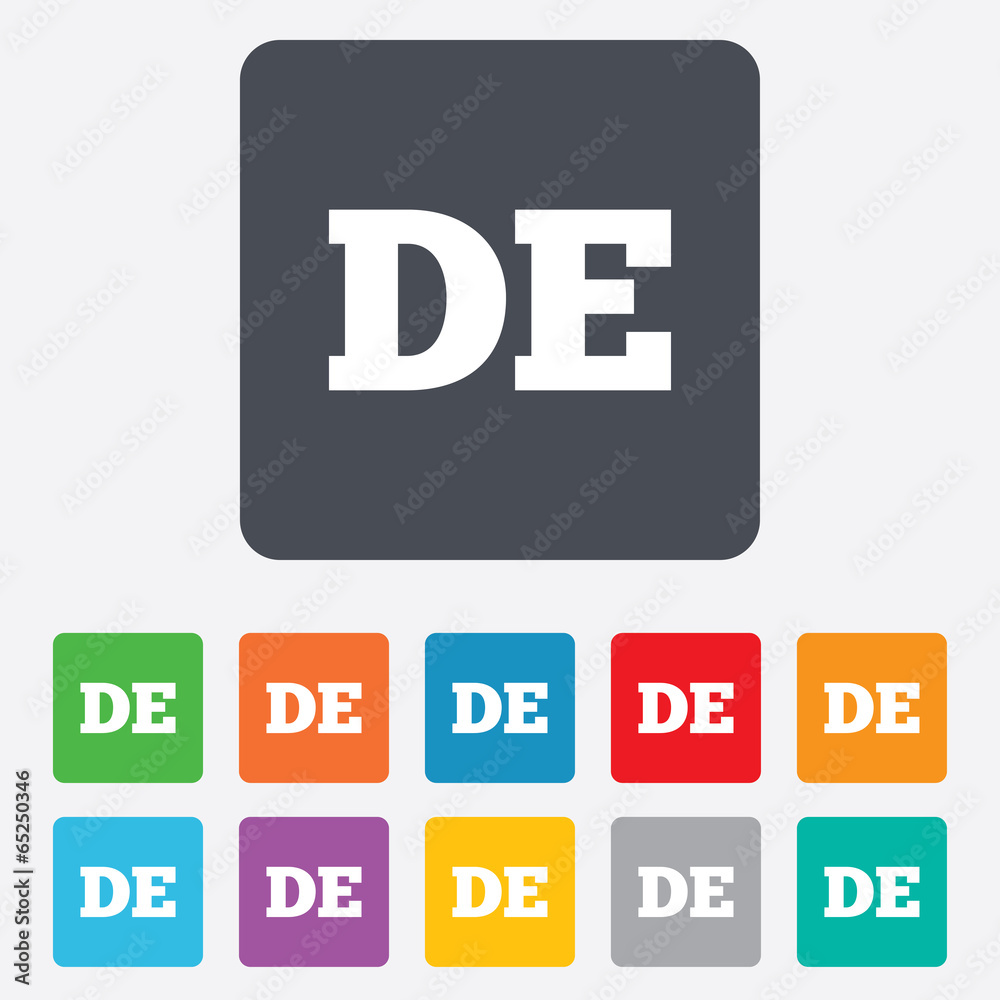 German language sign icon. DE Deutschland.