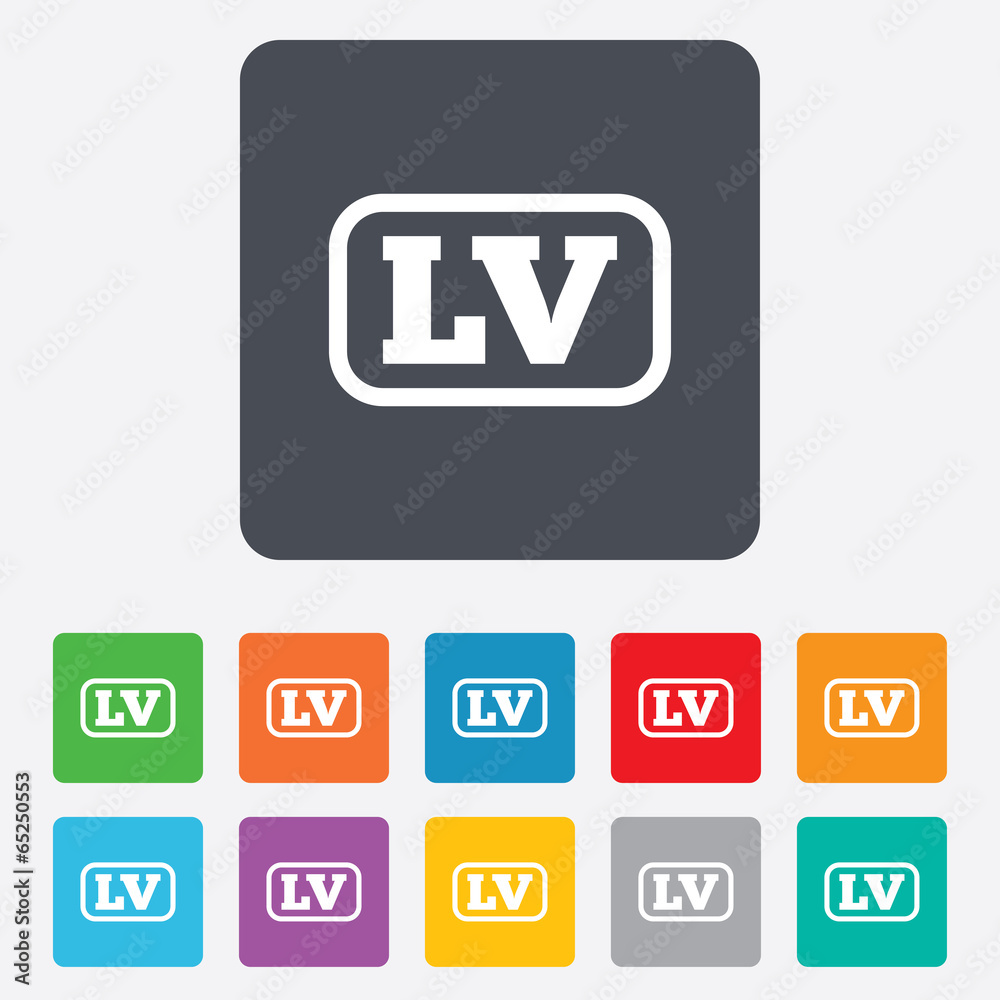 Latvian language sign icon. LV translation, Stock vector