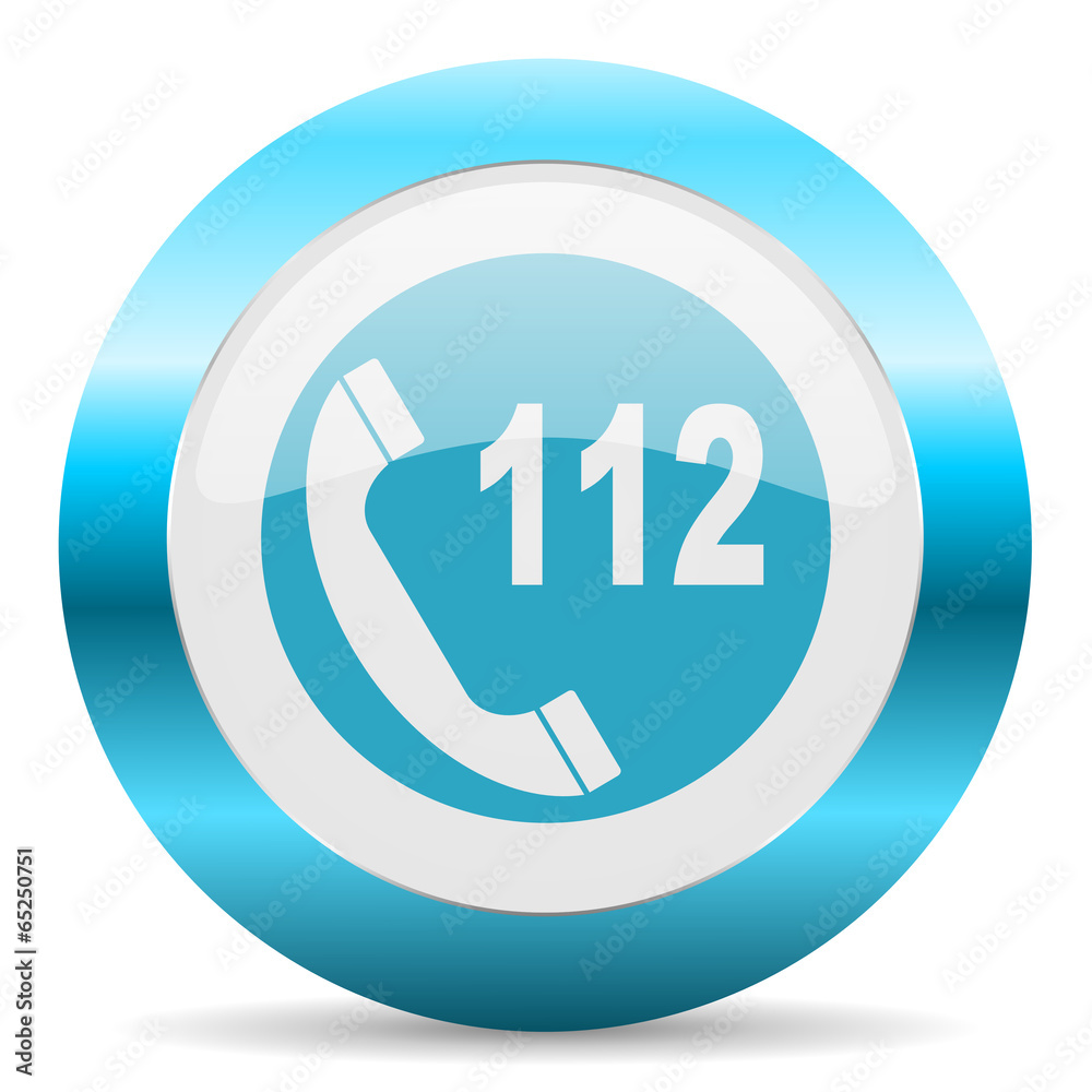 emergency call blue glossy icon emergency call blue glossy icon