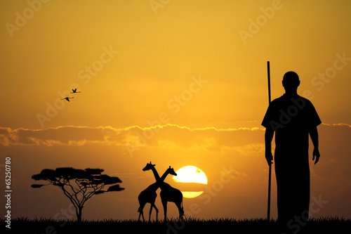 Masai at sunset