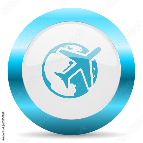 travel blue glossy icon