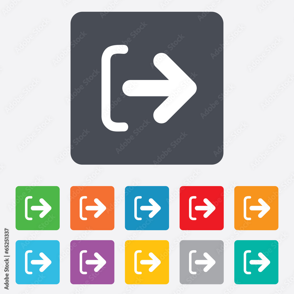 Logout sign icon. Log out symbol. Arrow. Logout sign icon. Log out symbol. Arrow.