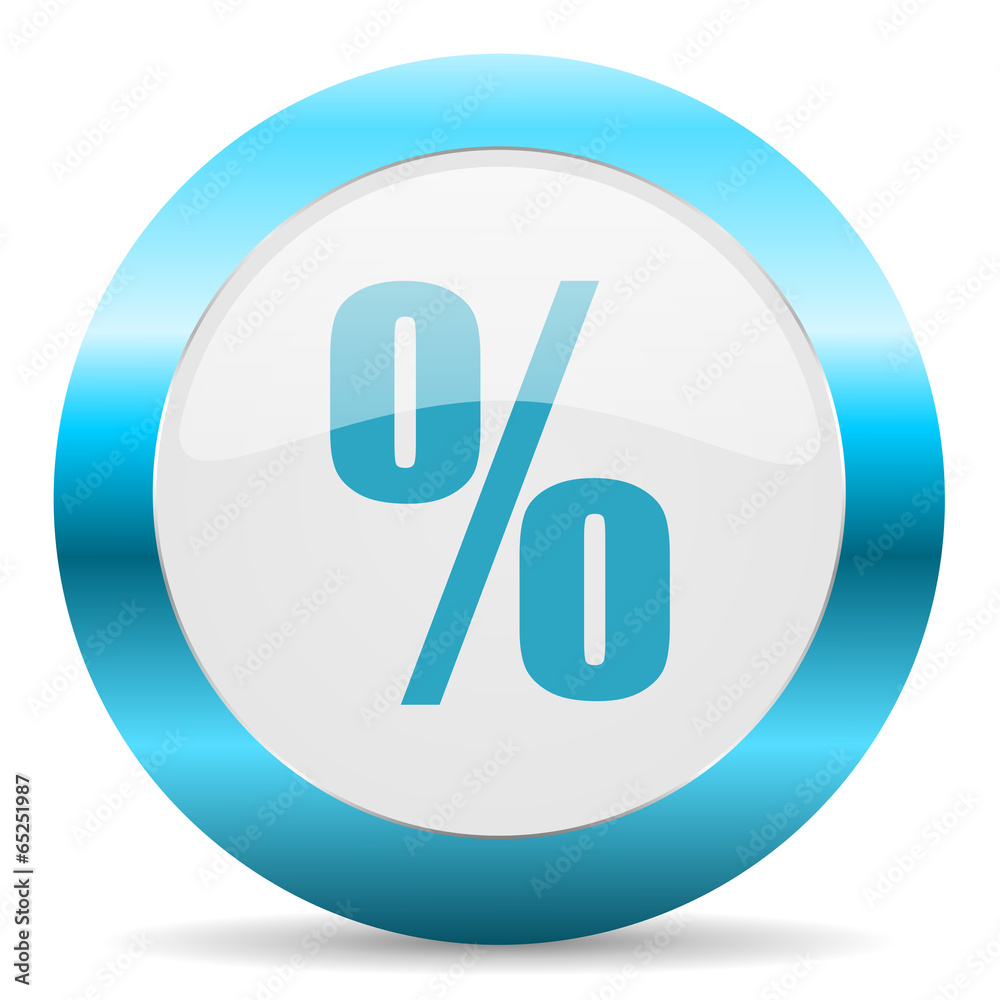 percent blue glossy icon percent blue glossy icon