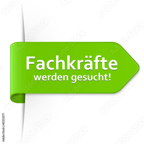 Hellgrüner Sticker Pfeil – Fachkräfte werden gesucht!