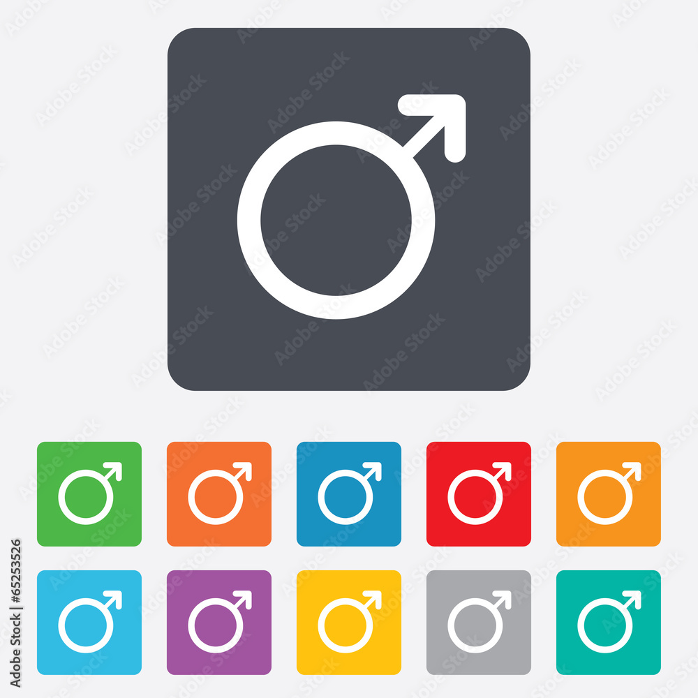 Male sign icon. Male sex button.
