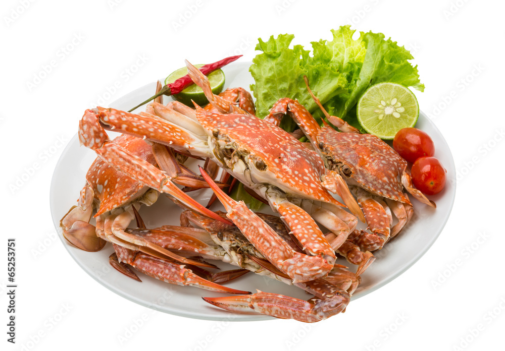 Boiled blue crab