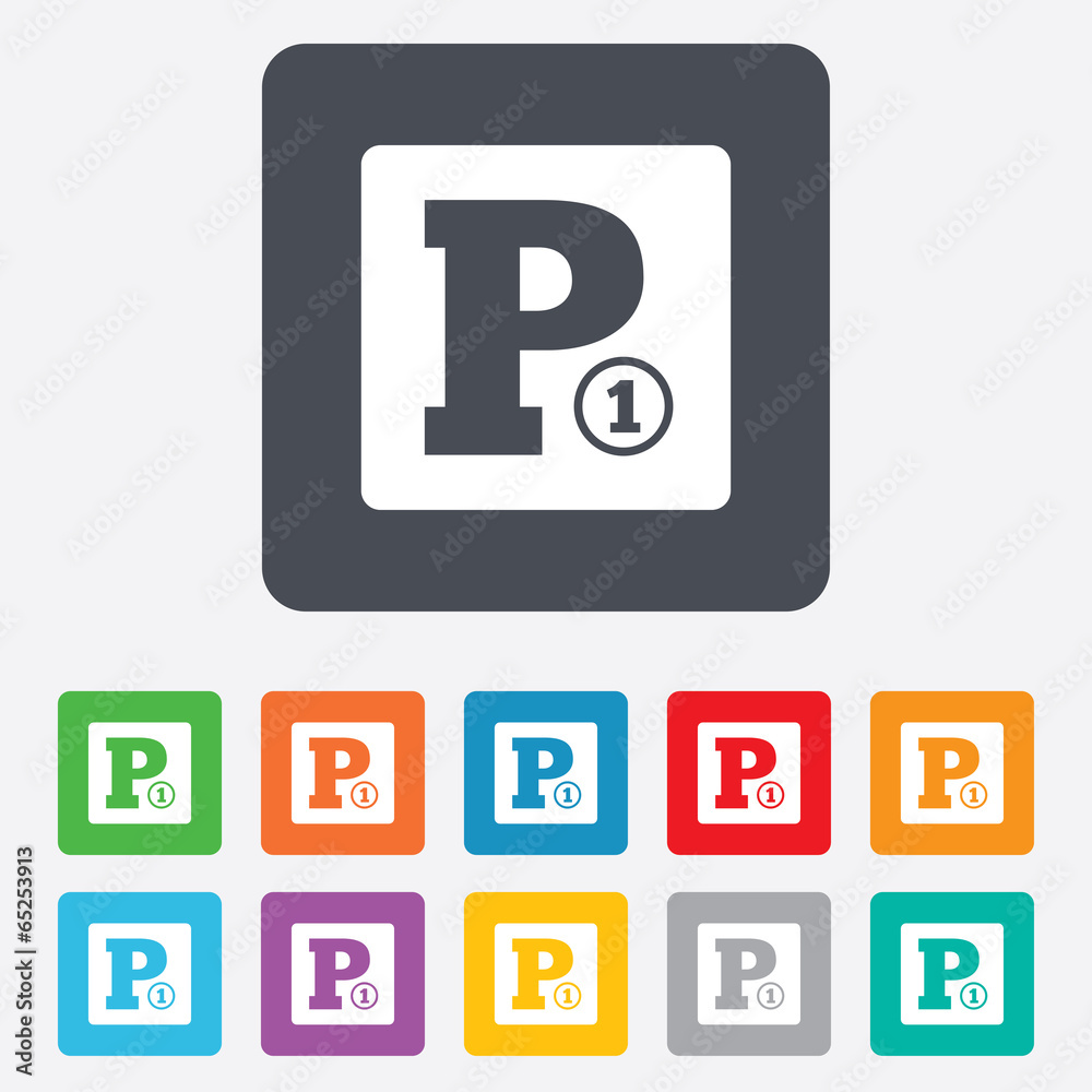 Paid parking sign icon. Car parking symbol. Paid parking sign icon. Car parking symbol.