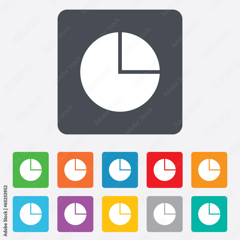 Pie chart graph sign icon. Diagram button. Pie chart graph sign icon. Diagram button.