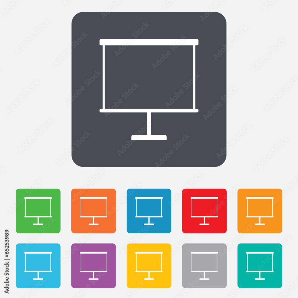 Presentation billboard sign icon. PPT symbol. Presentation billboard sign icon. PPT symbol.