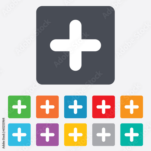 Plus sign icon. Positive symbol.