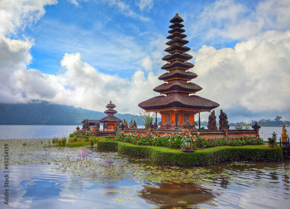 famous temple at beratan lake, Bali