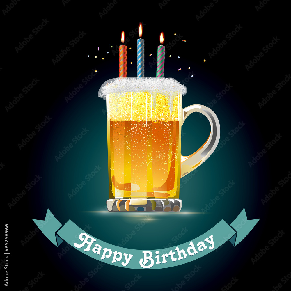 Happy Birthday for Beer Lovers vector de Stock | Adobe Stock
