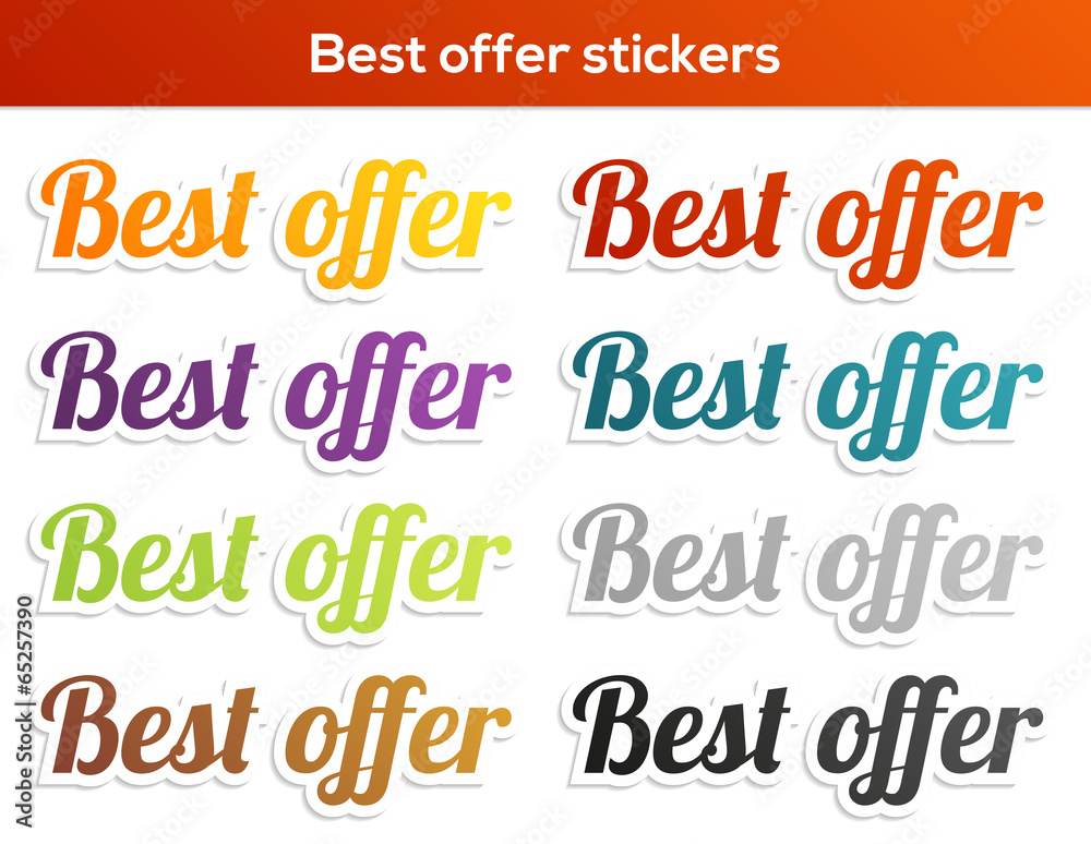 Fototapeta premium Best offer stickers set