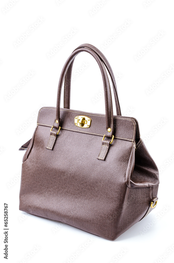 Woman leather bag isolated white background Woman leather bag isolated white background