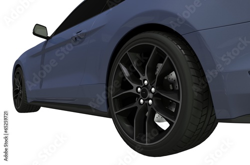 Sports Car Side View Isolated