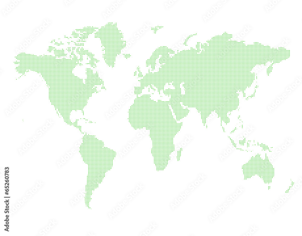 緑のドット世界地図