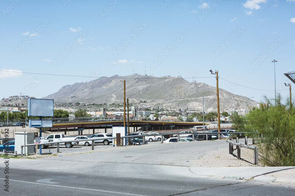 El Paso cityscape with mountain in background