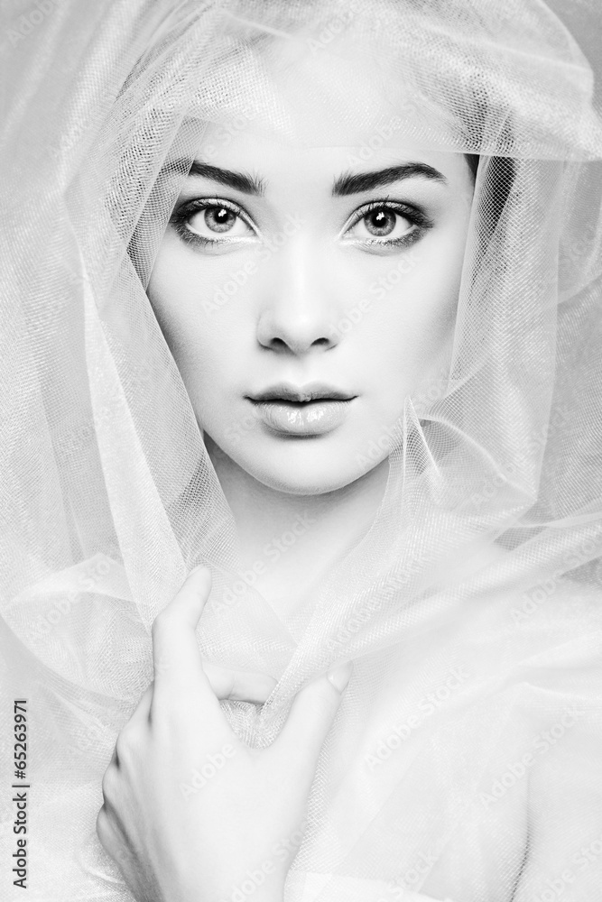 Portrait of beautiful woman with nude make-up Portrait of beautiful woman with nude make-up