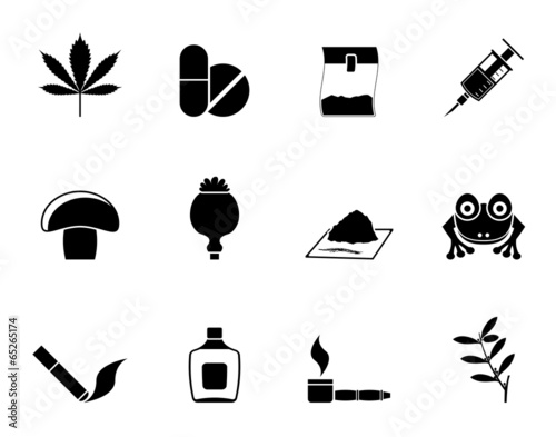 Silhouette Different kind of drug icons