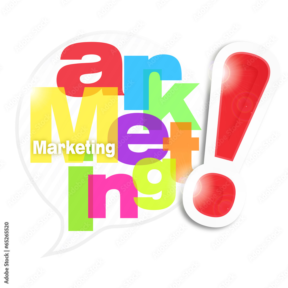 bulle mosaïque lettres multicolore : marketing (cs5)