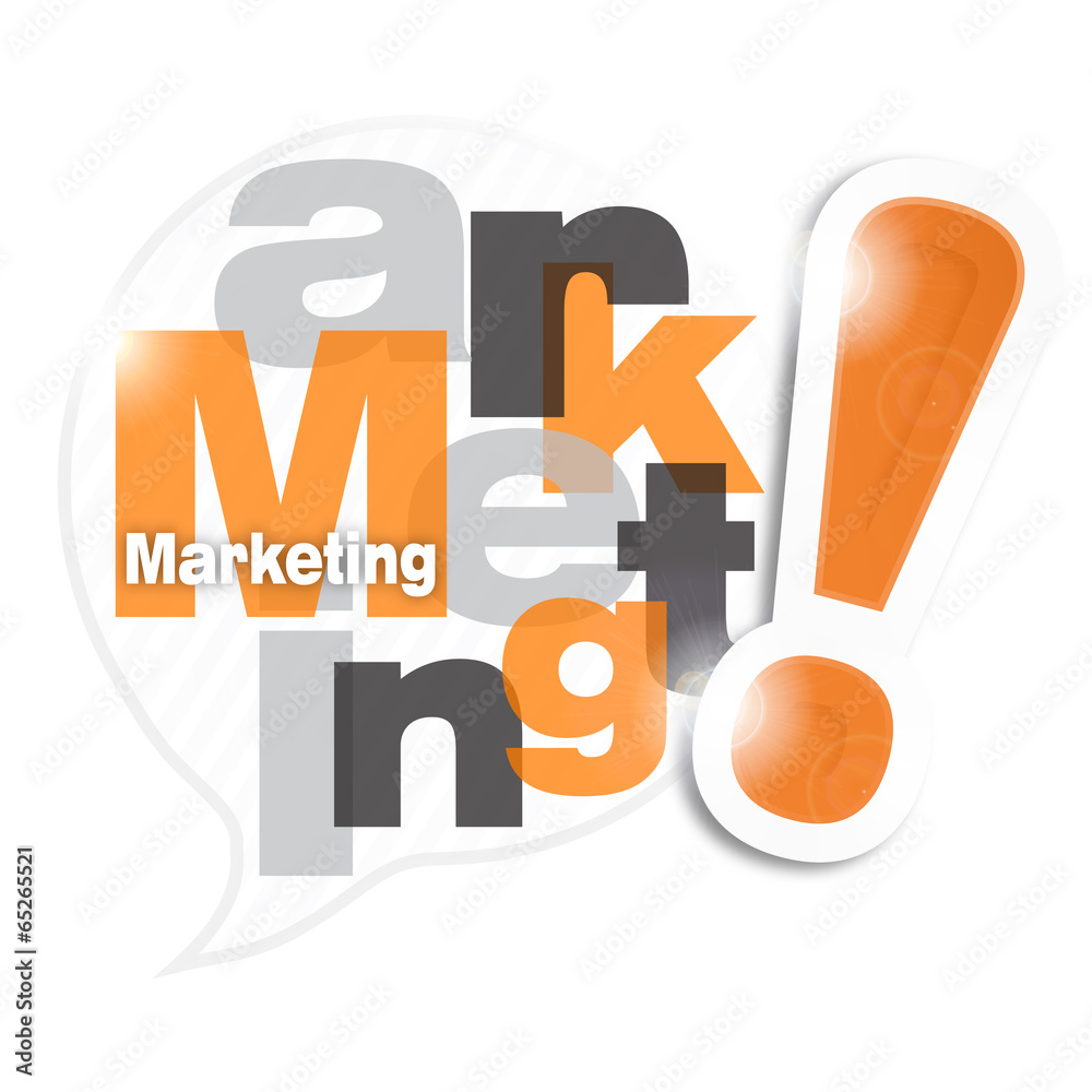 bulle mosaïque lettres orange : marketing (cs5)