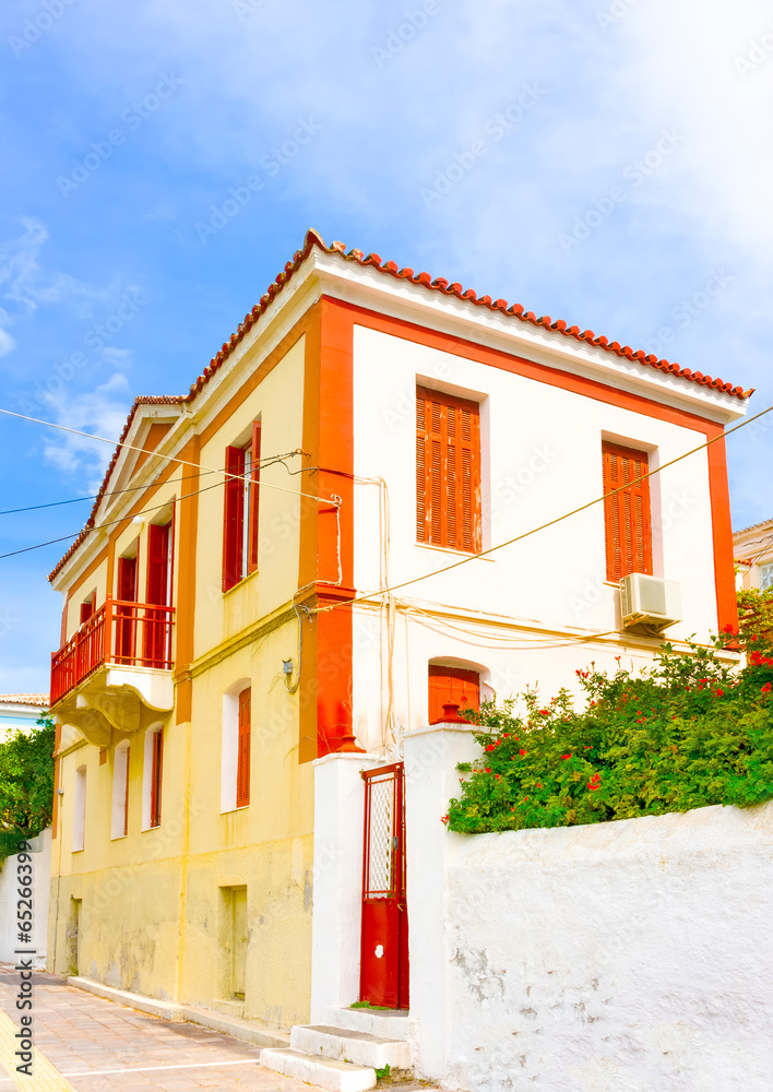Beautiful House in city of Poros island in Greece