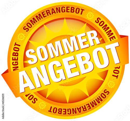 Button Banner "Sommerangebot" gelb