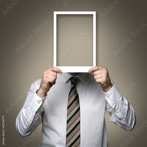 man with empty photo