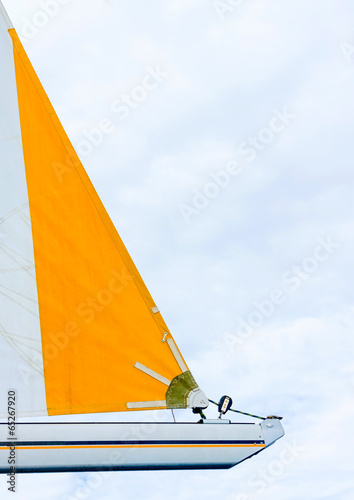 part of main sail of a sailing boat
