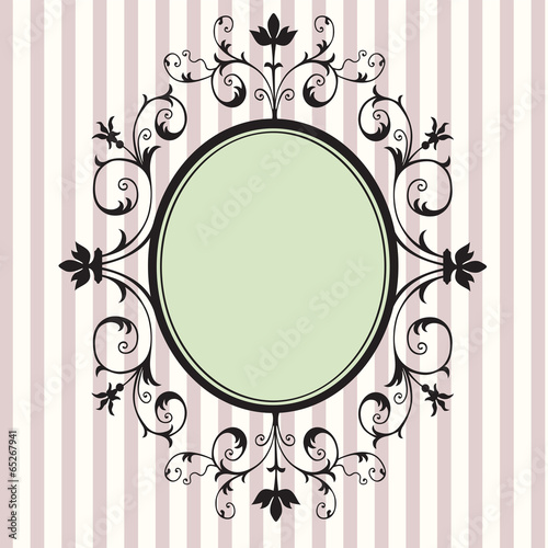 Black floral vintage frame