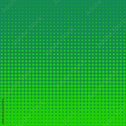 Vector halftone dots. Green dots on Green background.