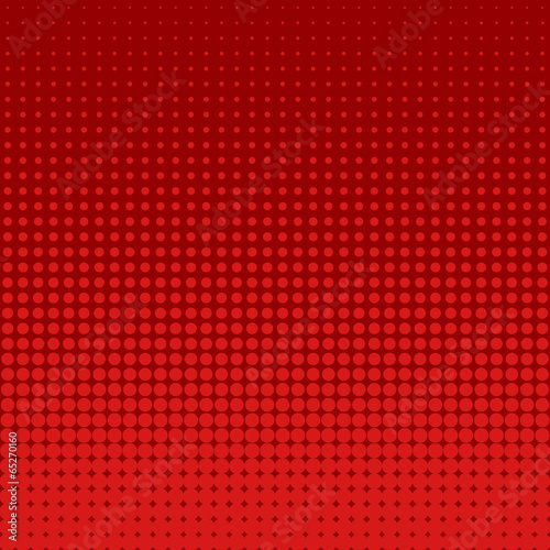 Vector halftone dots. Red dots on red background.