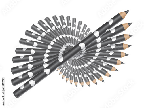 Illustration of love pencils