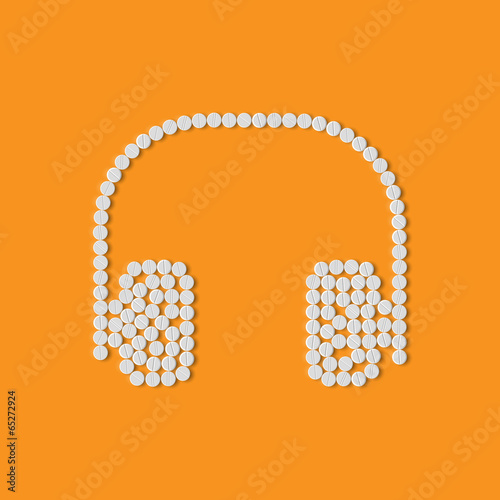 pills concept, headphones