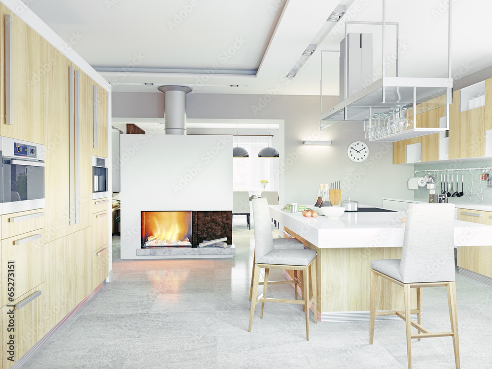 kitchen interior. 3d concept