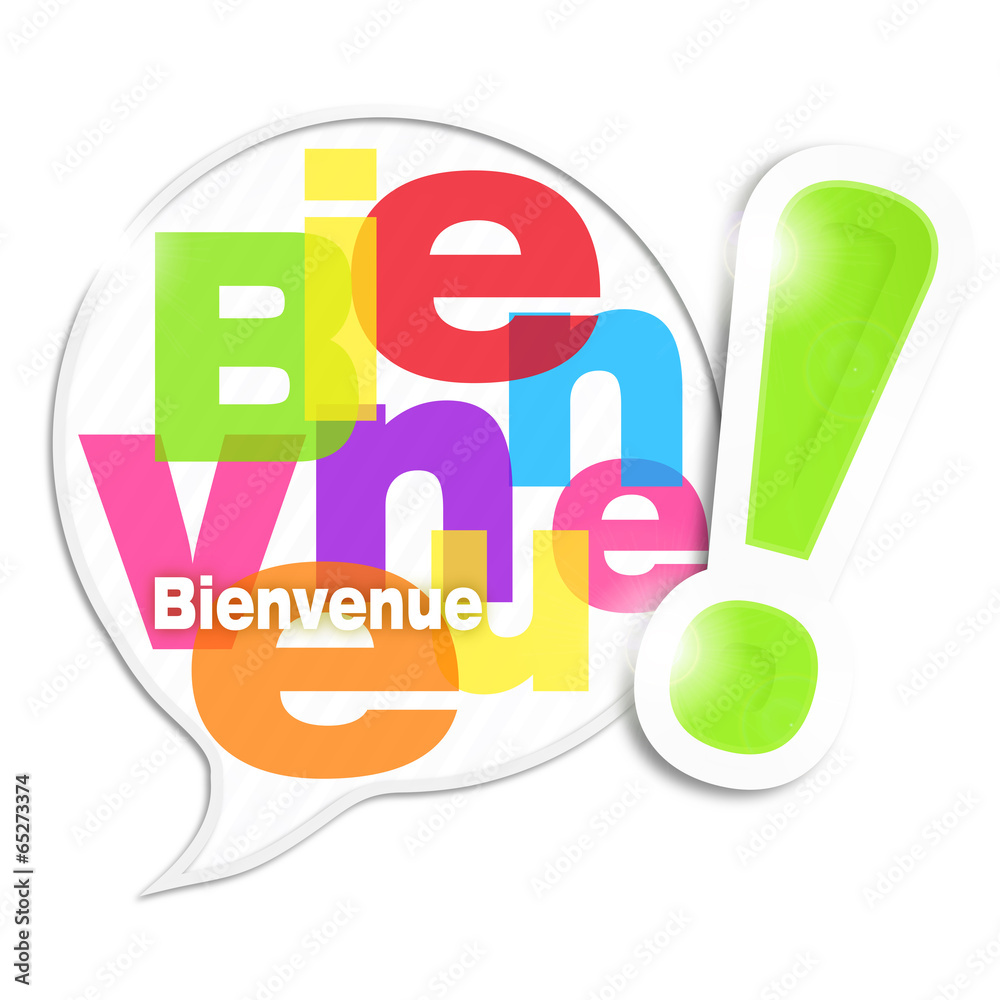 bulle mosaïque lettres : bienvenue (cs5)