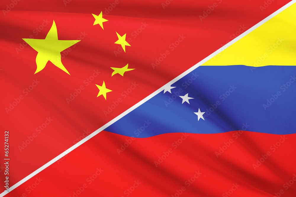 Series of ruffled flags. China and Republic of Venezuela. Series of ruffled flags. China and Republic of Venezuela.