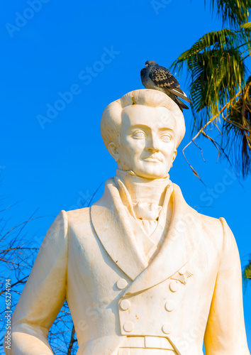 Statue of governer Kapodistrias in Nafplio town in Greece photo