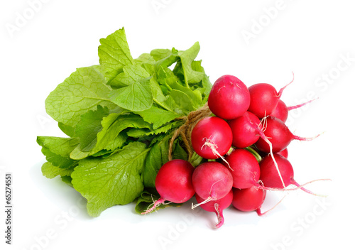Heap of a garden radish on a white background isolated