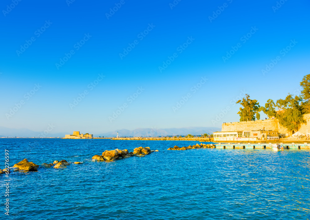 Fototapeta premium View of the port of Nafplio city in Greece