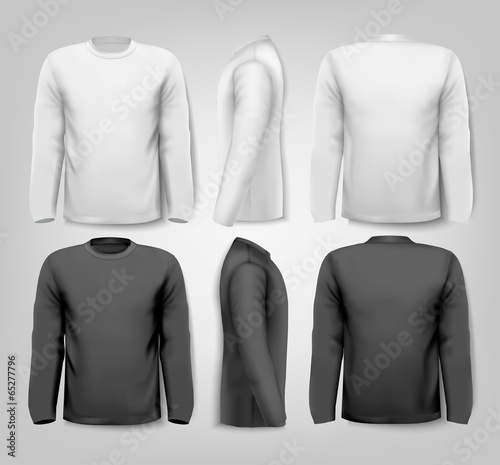 Long sleeved shirts with sample text space. Vector.