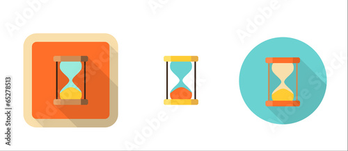 sandglass, icon in flat style