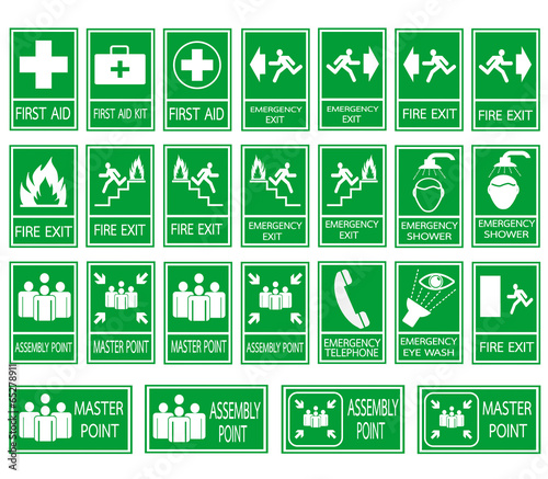 Green safety sign