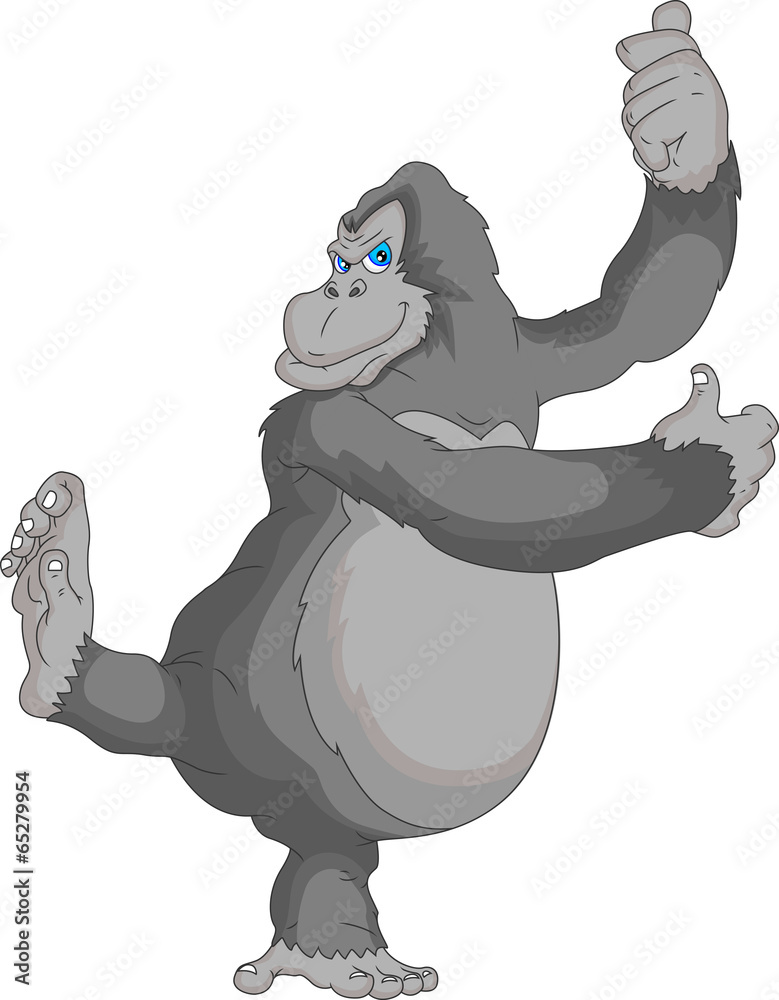 Naklejka premium funny gorilla cartoon