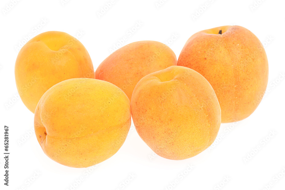 Ripe Apricots Isolated on White Background Ripe Apricots Isolated on White Background