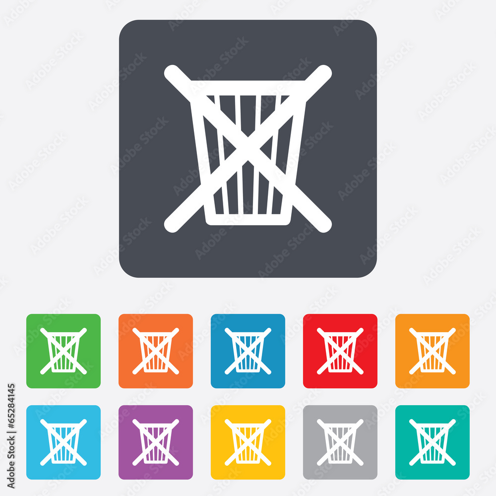 Do not throw in trash. Recycle bin sign icon. Do not throw in trash. Recycle bin sign icon.