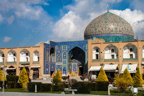 Imam square with Sheikh Lotfollah Mosque  in Isfahan, Iran. photo