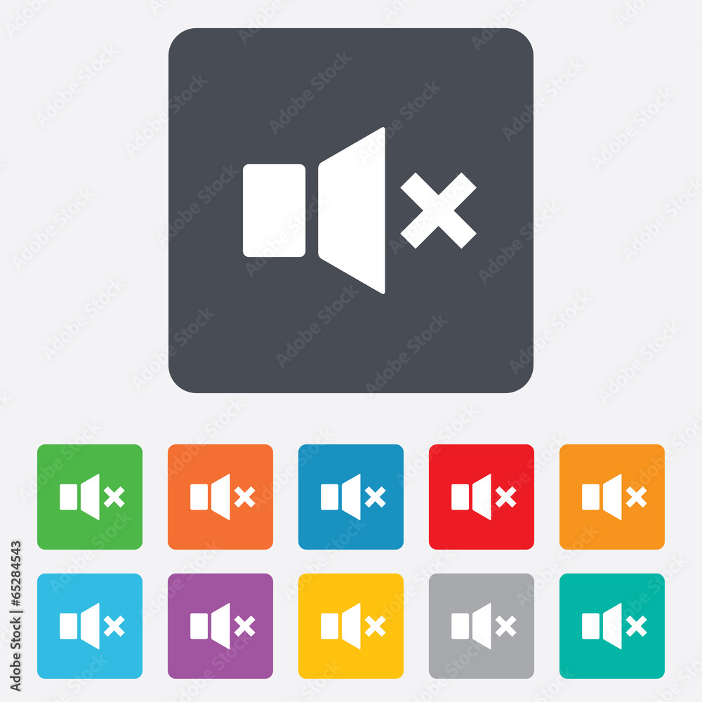 Obraz premium Mute speaker sign icon. Sound symbol.